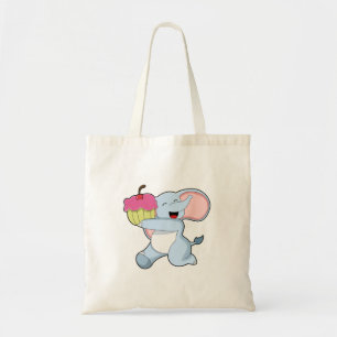 Elephant with Cake Tote Bag