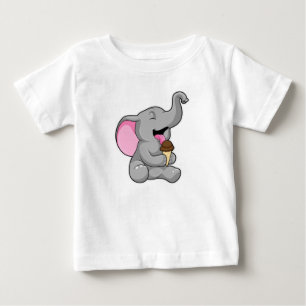 Elephant with Chocolate Waffle ice cream Baby T-Shirt
