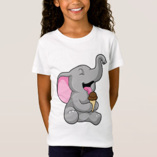 Elephant with Chocolate Waffle ice cream T-Shirt