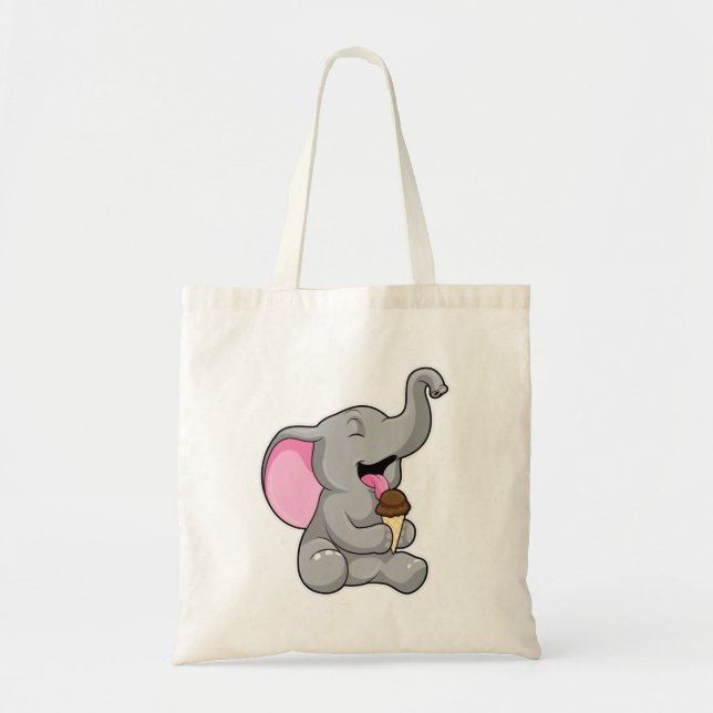 Elephant with Chocolate Waffle ice cream Tote Bag (Front)