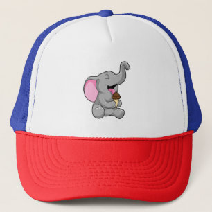 Elephant with Chocolate Waffle ice cream Trucker Hat
