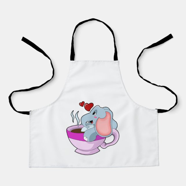 Elephant with Coffee Cup Apron (Front)