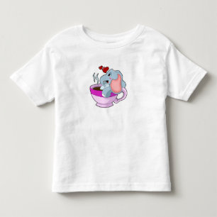 Elephant with Coffee Cup Toddler T-Shirt