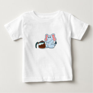Elephant with Coffee pot Baby T-Shirt