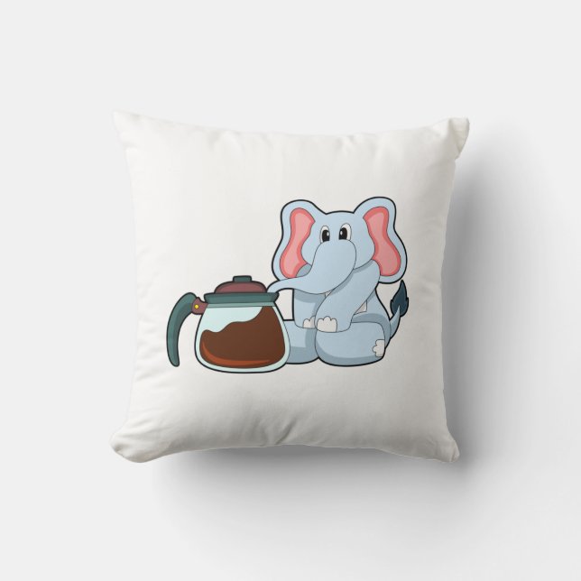 Elephant with Coffee pot Cushion (Front)
