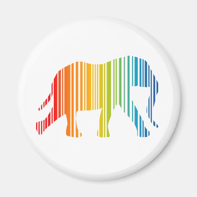 Elephant with Colour Bars Magnet (Front)