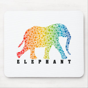 Elephant with Colours Mouse Mat