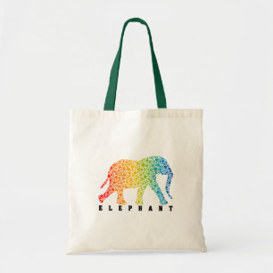 Elephant with Colours Tote Bag
