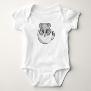 Elephant with Cup Baby Bodysuit