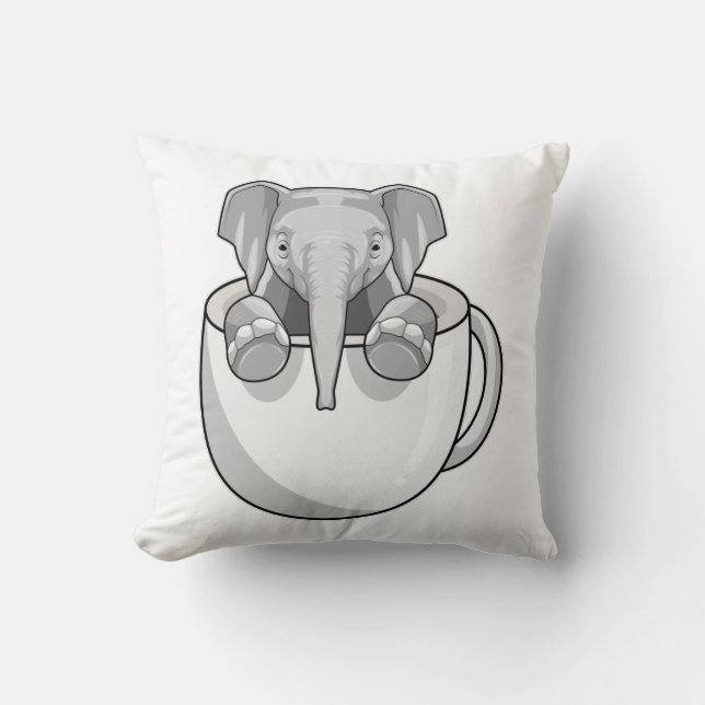 Elephant with Cup Cushion (Front)