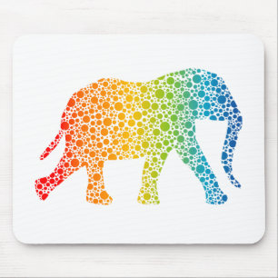 Elephant with Dots Mouse Mat