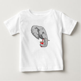 Elephant with Drink Baby T-Shirt