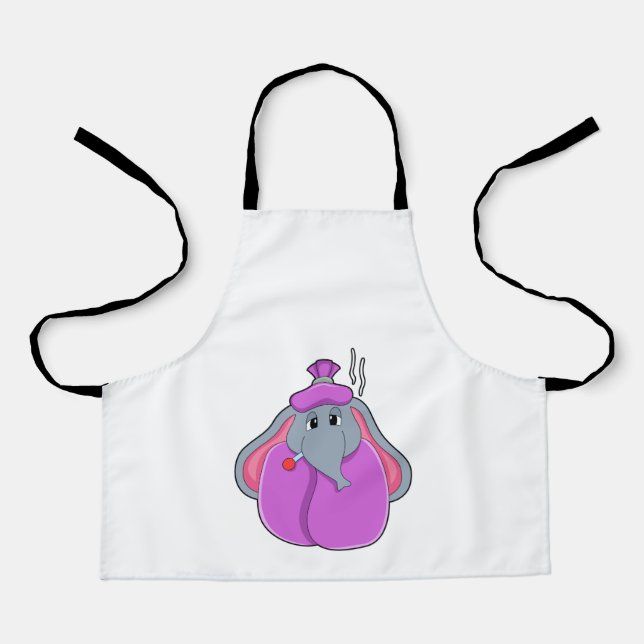 Elephant with Fever thermometer Apron (Front)
