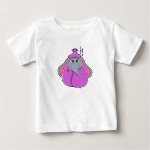 Elephant with Fever thermometer Baby T-Shirt