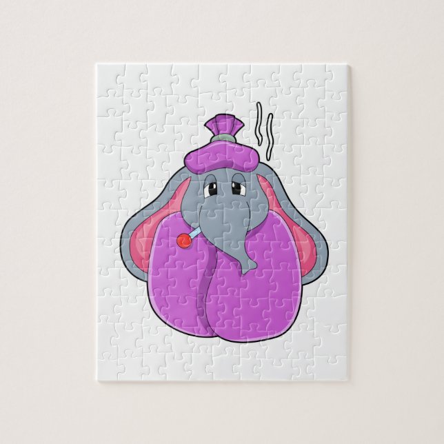 Elephant with Fever thermometer Jigsaw Puzzle (Vertical)