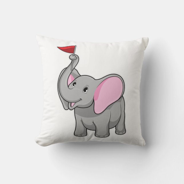 Elephant with Flag Cushion (Front)