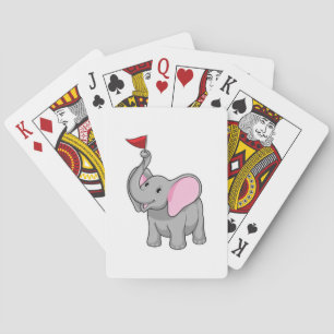 Elephant with Flag Playing Cards