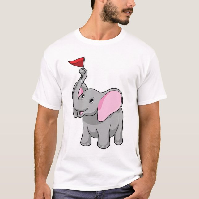 Elephant with Flag T-Shirt (Front)