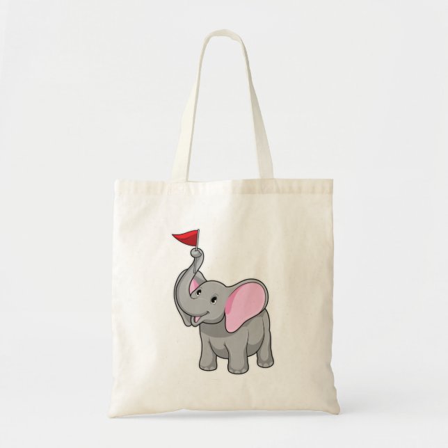Elephant with Flag Tote Bag (Front)