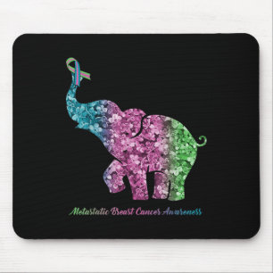 Elephant With Flower Metastatic Breast Cancer Awar Mouse Mat