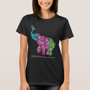 Elephant With Flower Metastatic Breast Cancer Awar T-Shirt