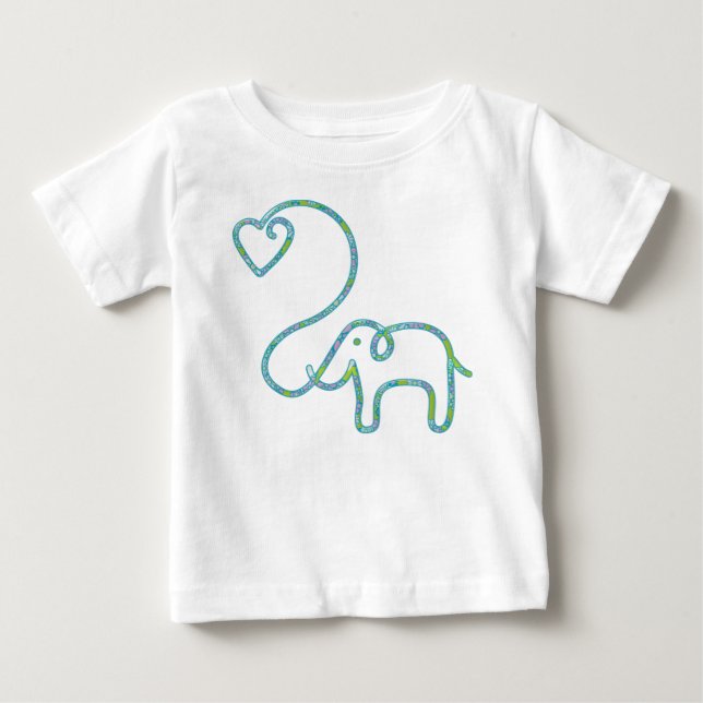 ELEPHANT with heart Baby T-Shirt (Front)