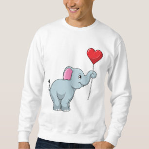 Elephant with Heart Balloon Sweatshirt