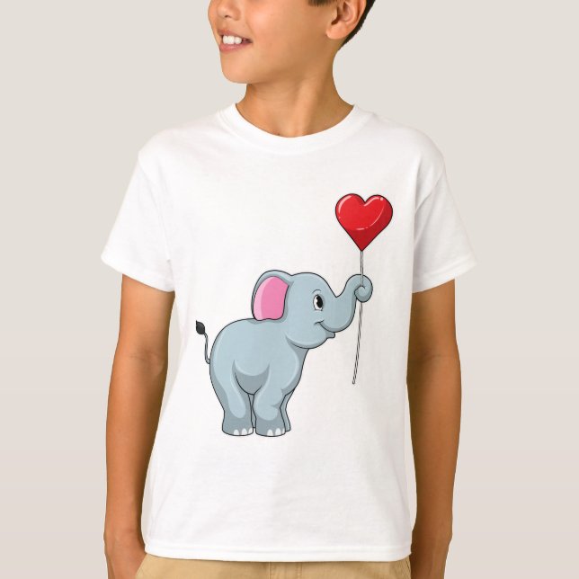 Elephant with Heart Balloon T-Shirt (Front)