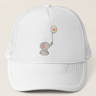 Elephant with Heart in Ballon Trucker Hat