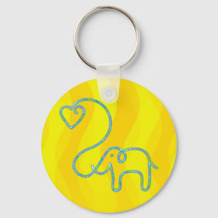 ELEPHANT with heart Key Ring
