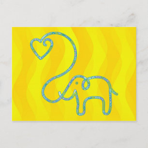 ELEPHANT with heart Postcard