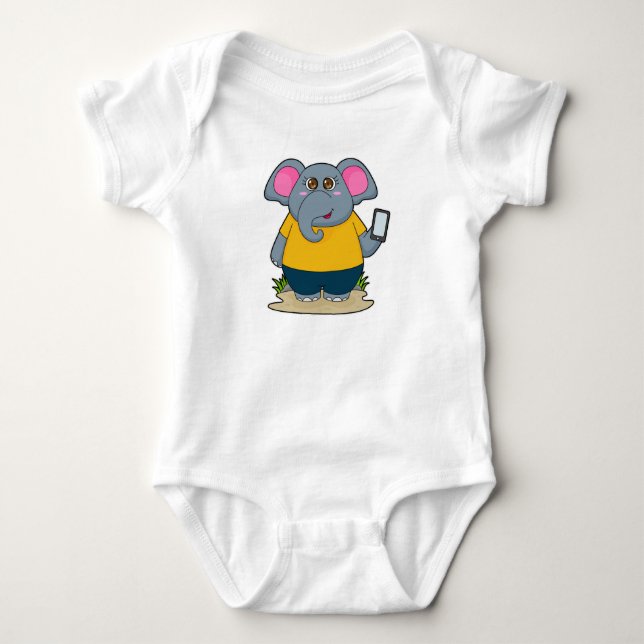 Elephant with Mobile Baby Bodysuit (Front)