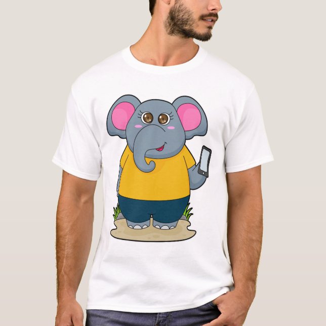 Elephant with Mobile T-Shirt (Front)