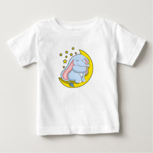 Elephant with Moon and Stars Baby T-Shirt