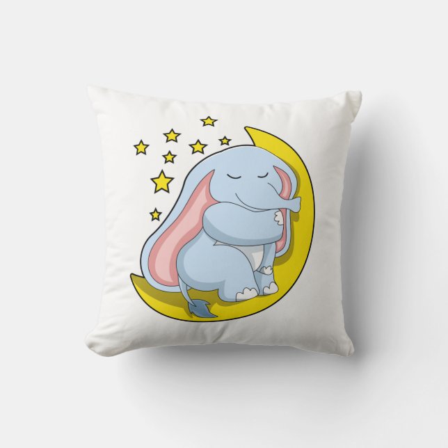 Elephant with Moon and Stars Cushion (Front)