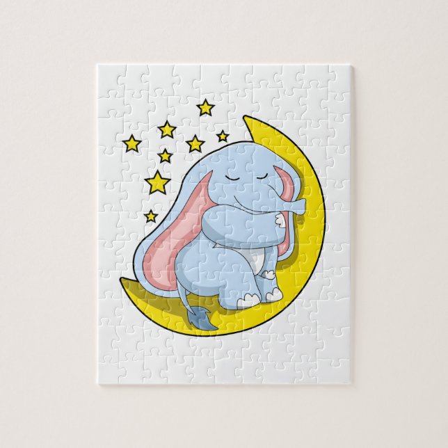 Elephant with Moon and Stars Jigsaw Puzzle (Vertical)