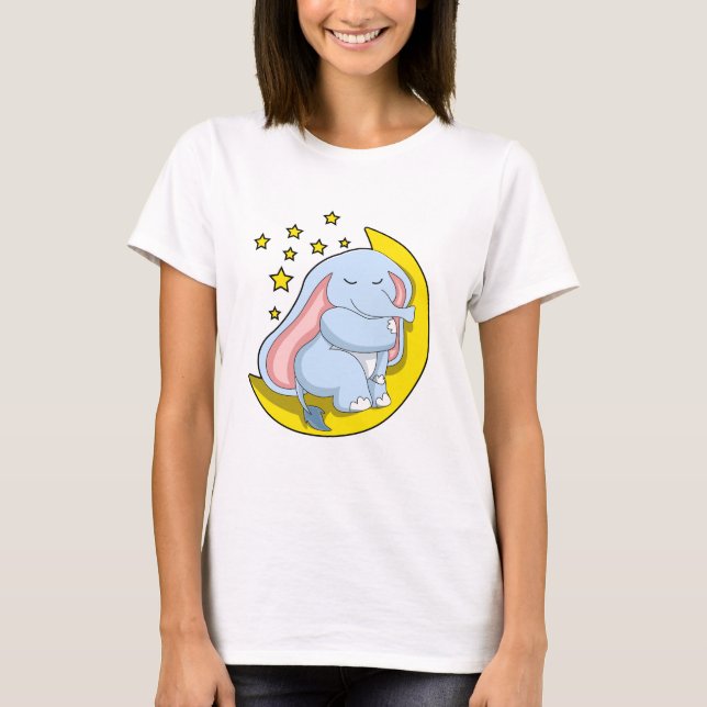 Elephant with Moon and Stars T-Shirt (Front)