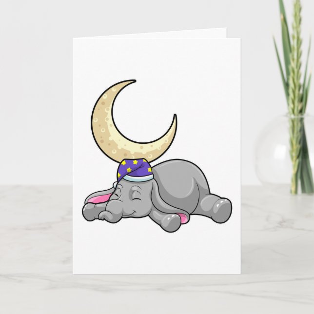 Elephant with Moon Card (Front)