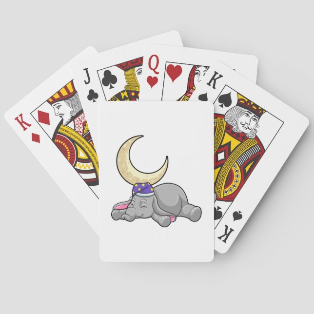 Elephant with Moon Playing Cards (Back)