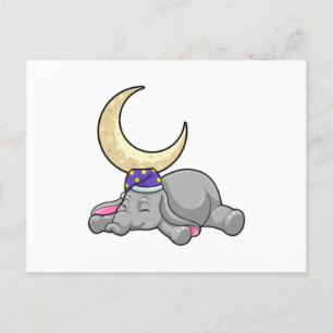 Elephant with Moon Postcard