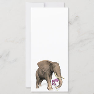 Elephant With Pink Orchid