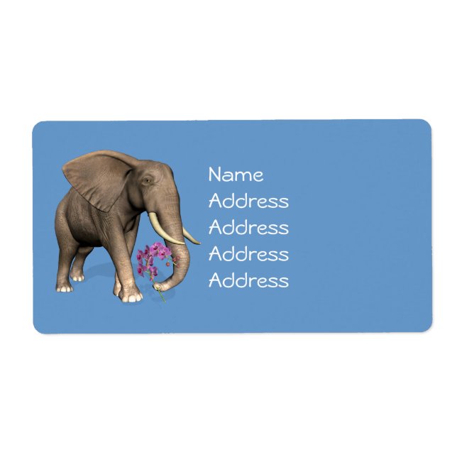 Elephant With Pink Orchid (Front)