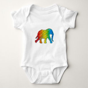 Elephant with Pixels Baby Bodysuit