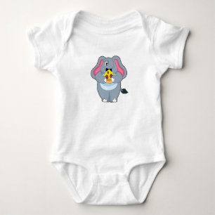 Elephant with Pizza Baby Bodysuit