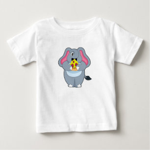 Elephant with Pizza Baby T-Shirt