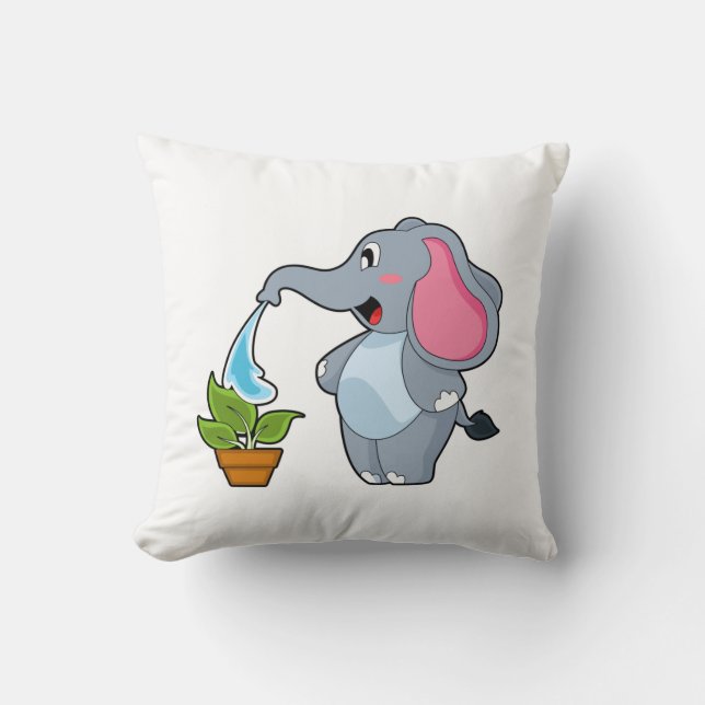 Elephant with Plant Cushion (Front)