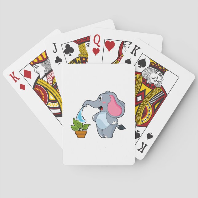 Elephant with Plant Playing Cards (Back)