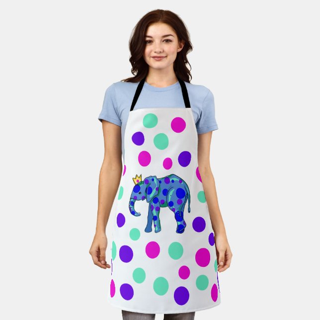 Elephant with Polka Dots Apron (Worn)