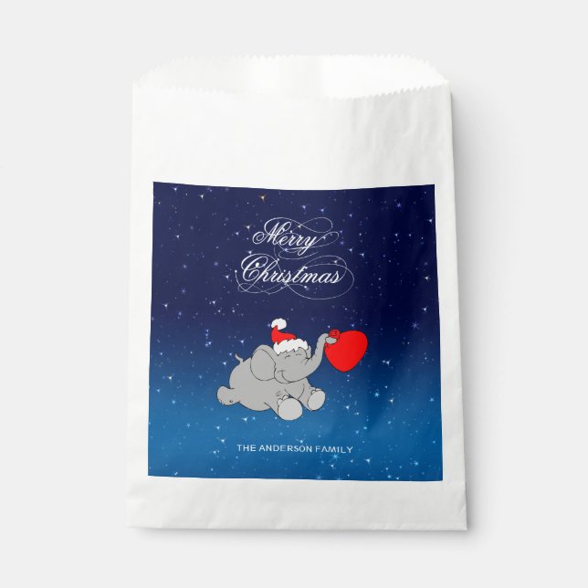 Elephant with Red Hat Favour Bags (Front)