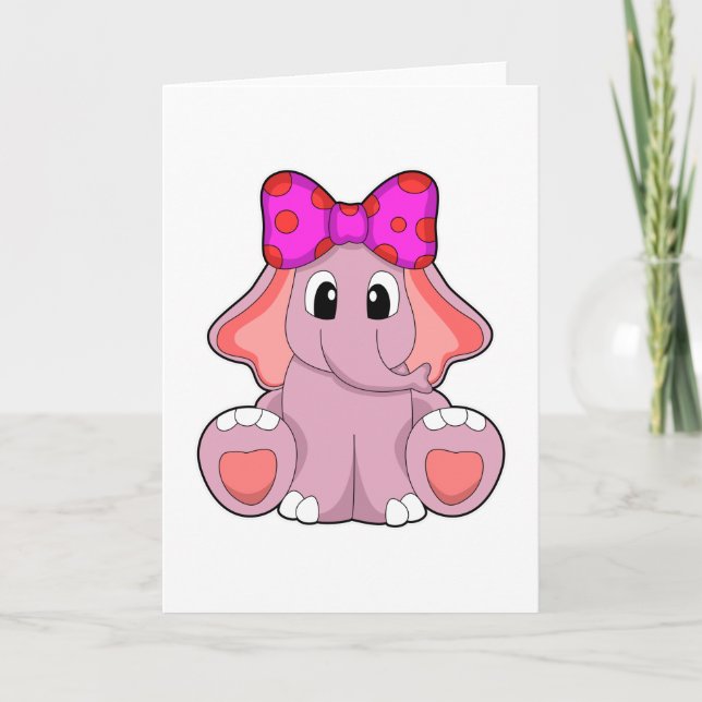 Elephant with Ribbon Card (Front)
